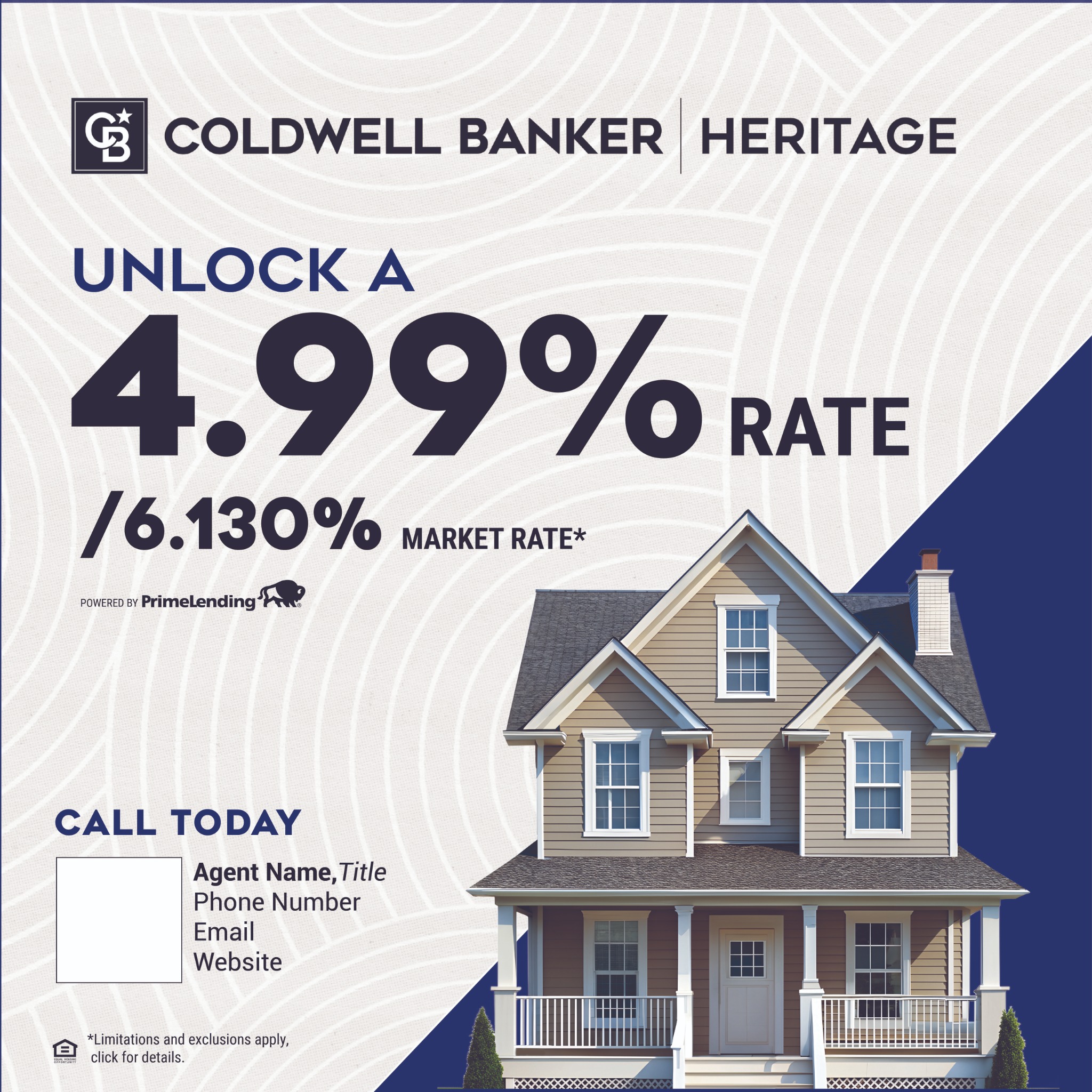 Blue Rate Saver square social graphic
